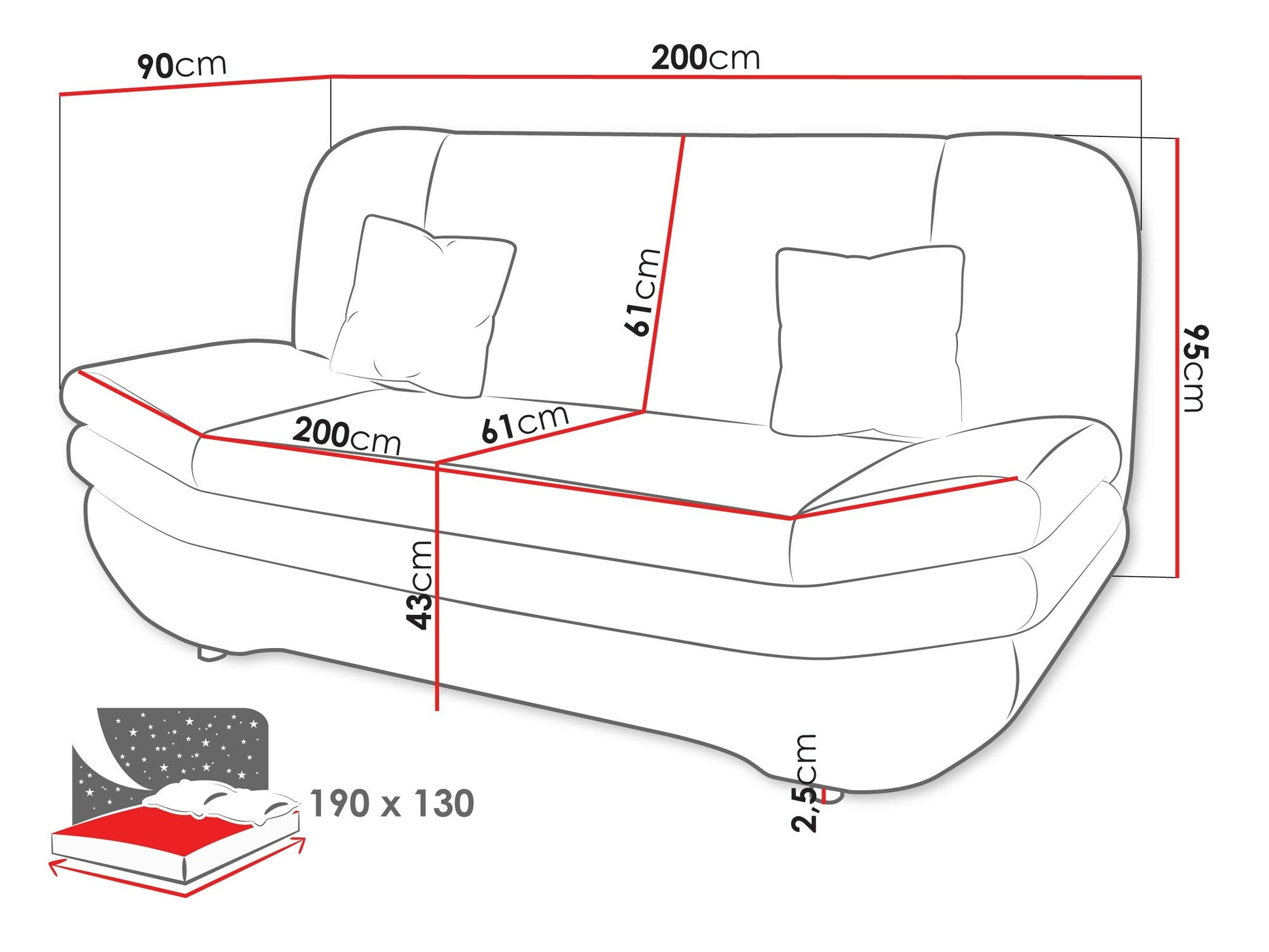 Raztegljiv kavč Comfivo Silva I (Bizon 2111)
