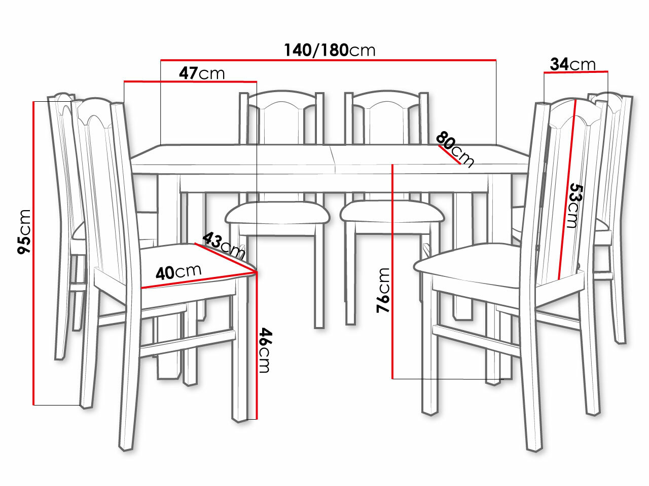 Jedilniški komplet Victorville 273 (Oreh)