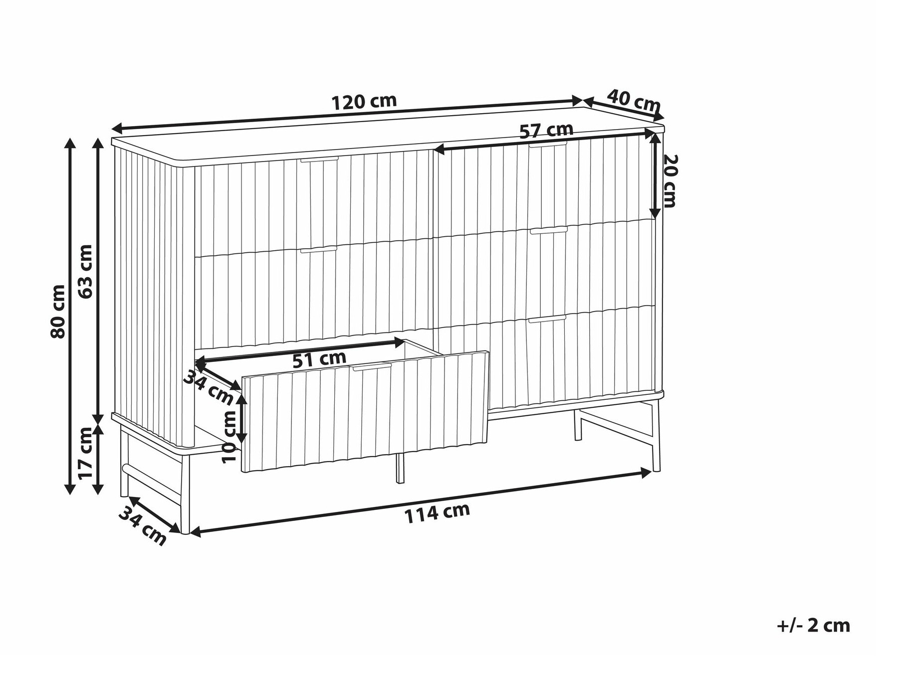 Komoda Berwyn 2576 (Črna)