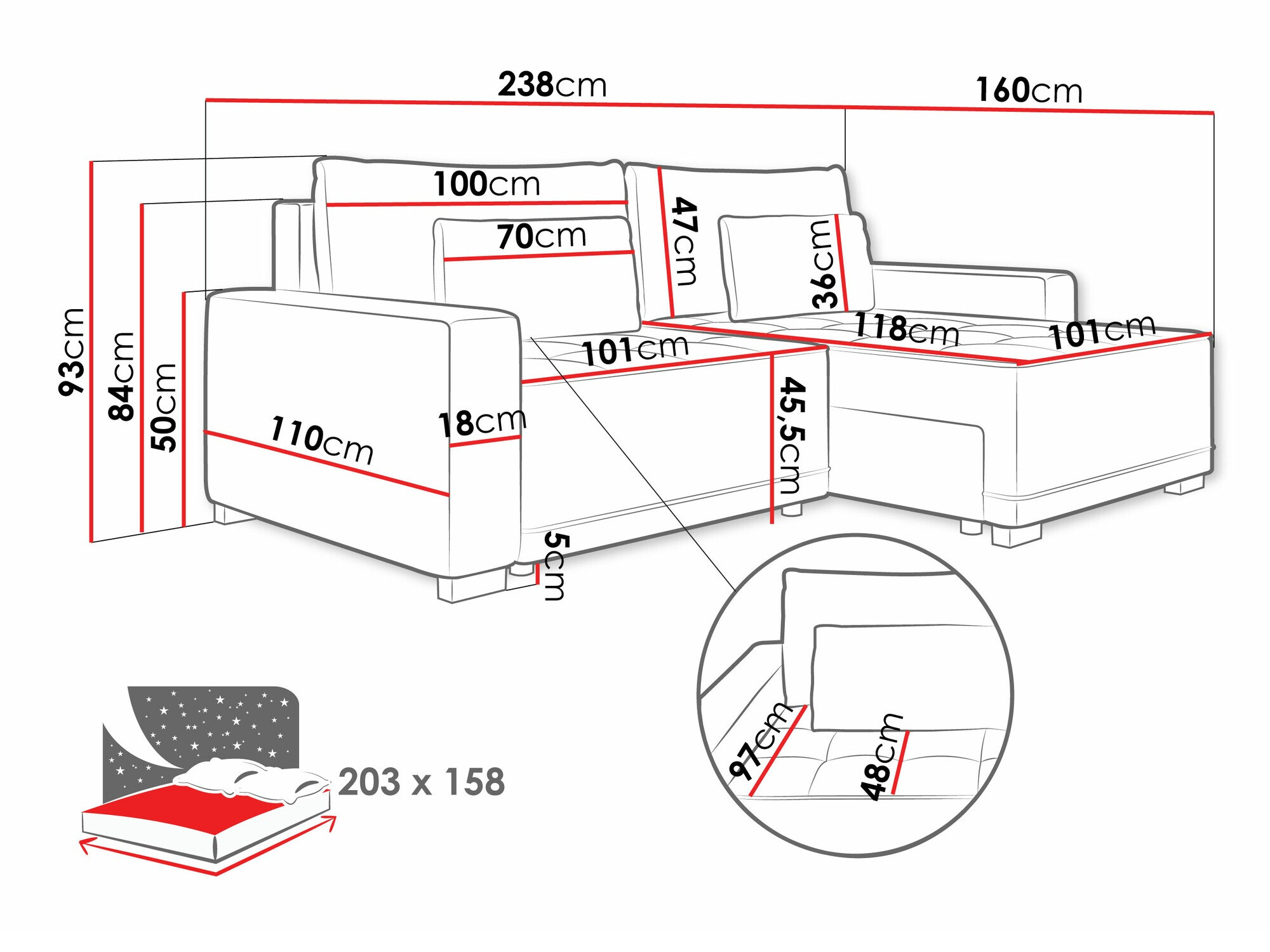 Kotna garnitura Sanford 106 (Paros 05)