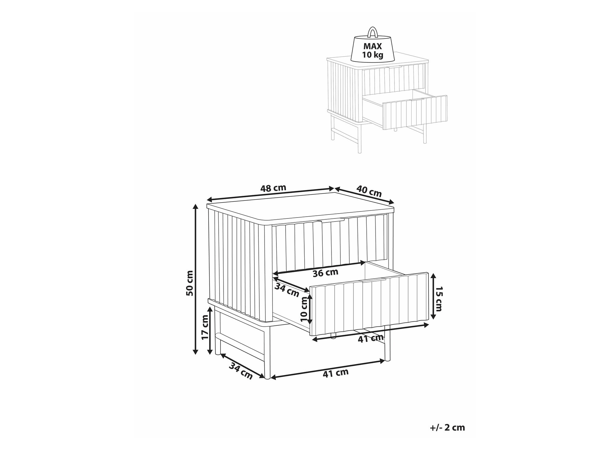 Nočna omarica Berwyn 2578 (Črna)