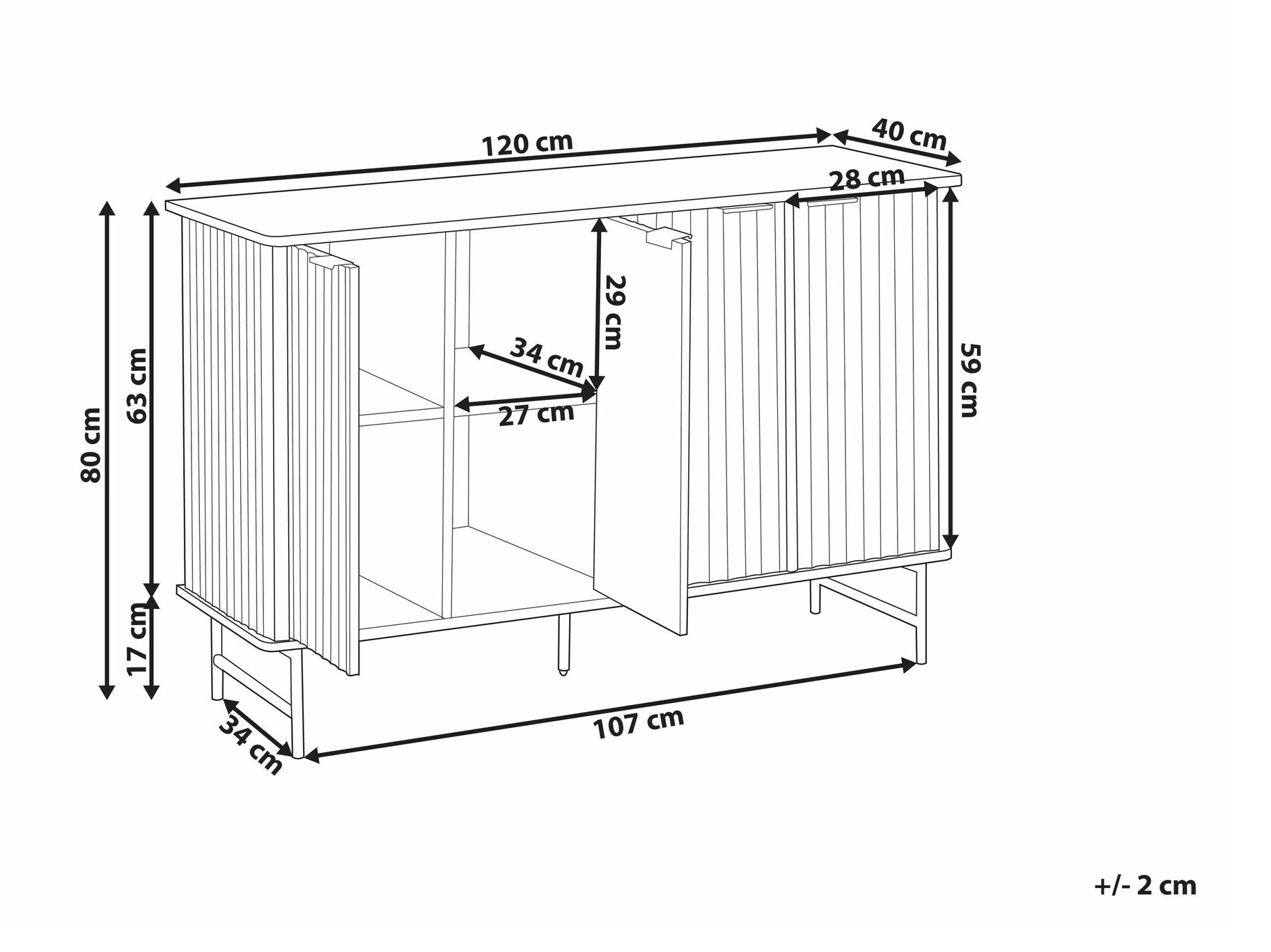 Omarica Berwyn 2577 (Črna + Beli marmor)