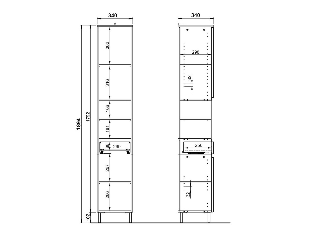 Prostostoječa Kopalniška omarica Talmira 100 (Kašmir)