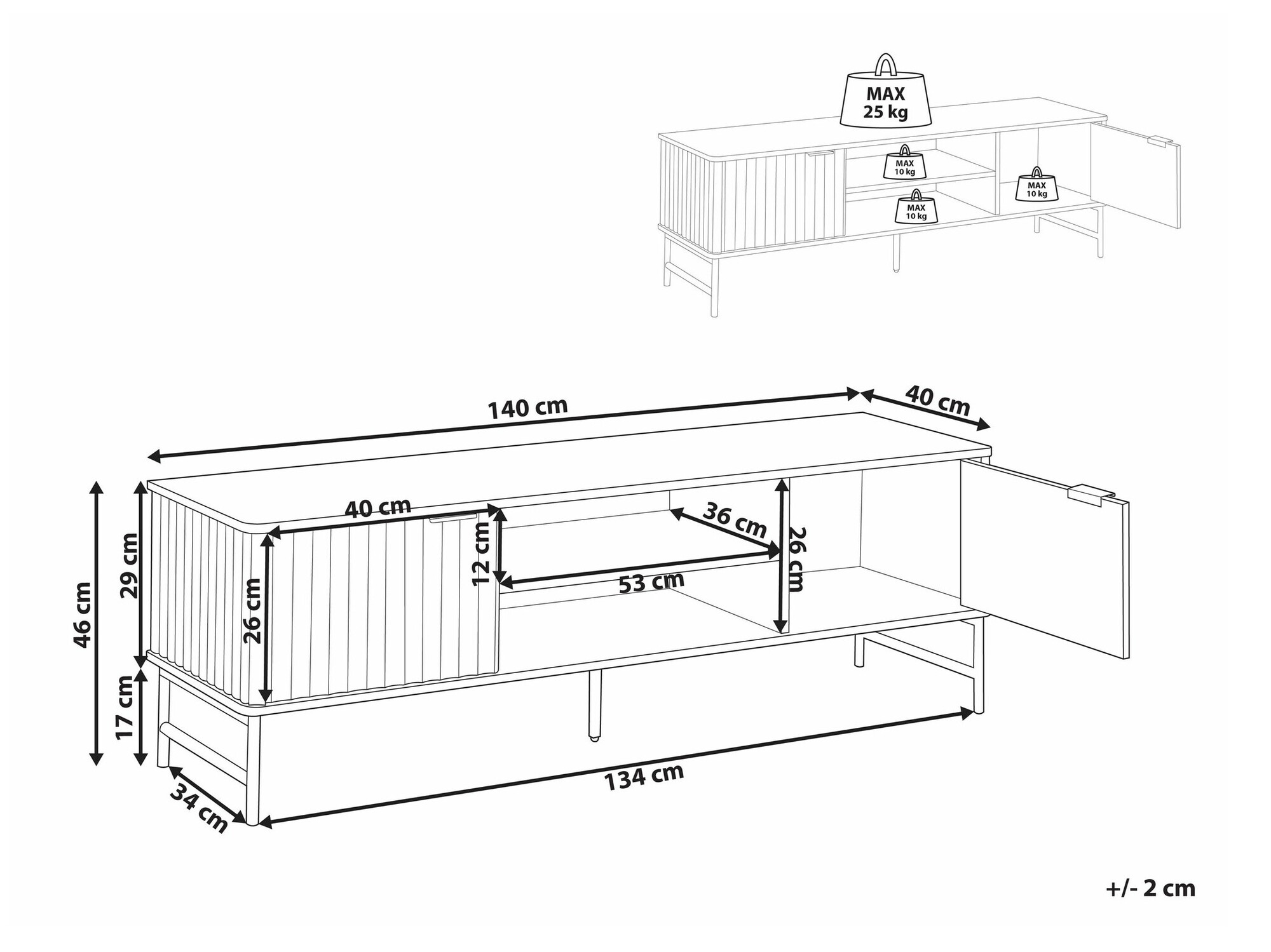 TV-omarica Berwyn 2575 (Črna)