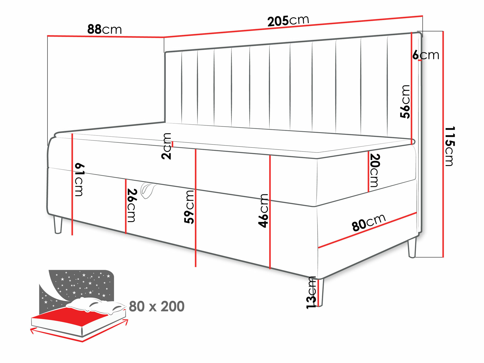 Boxspring postelja Lucus I (Soft 017 + Fresh 8)