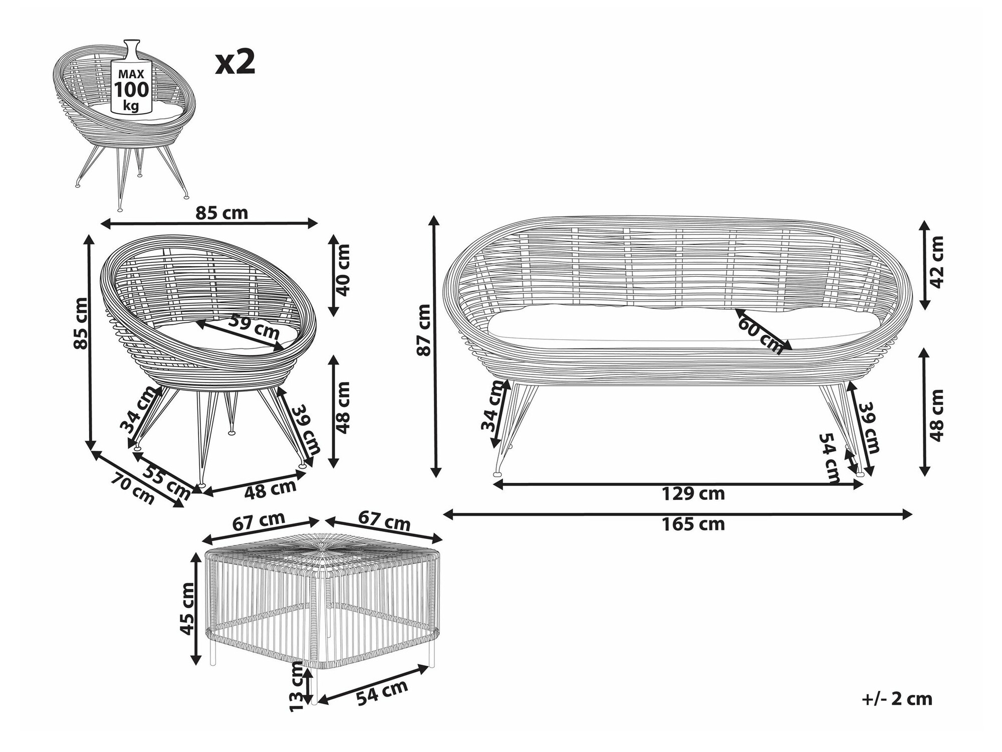 Komplet vrtnega pohištva Marsona 103