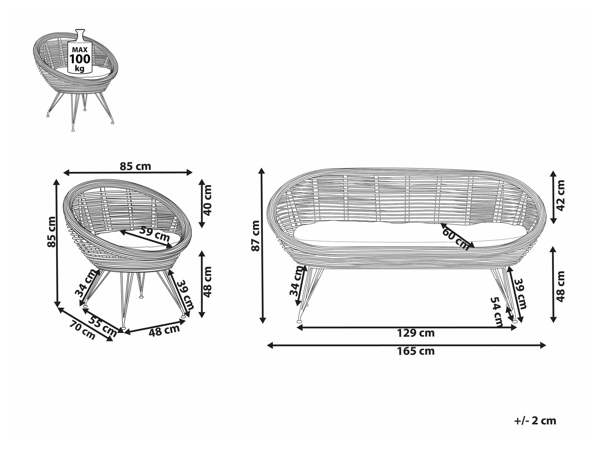 Komplet vrtnega pohištva Marsona 104