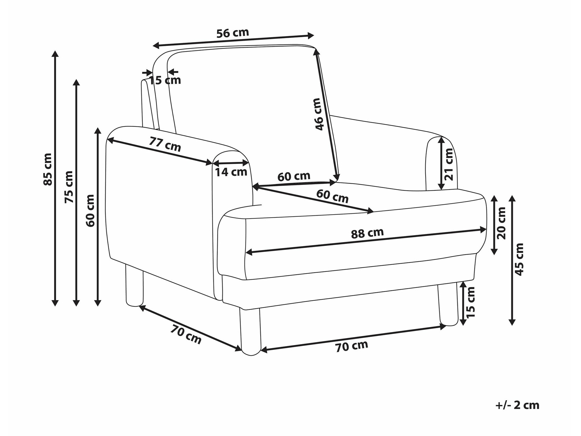 Fotelj Berwyn 2585 (Krema)