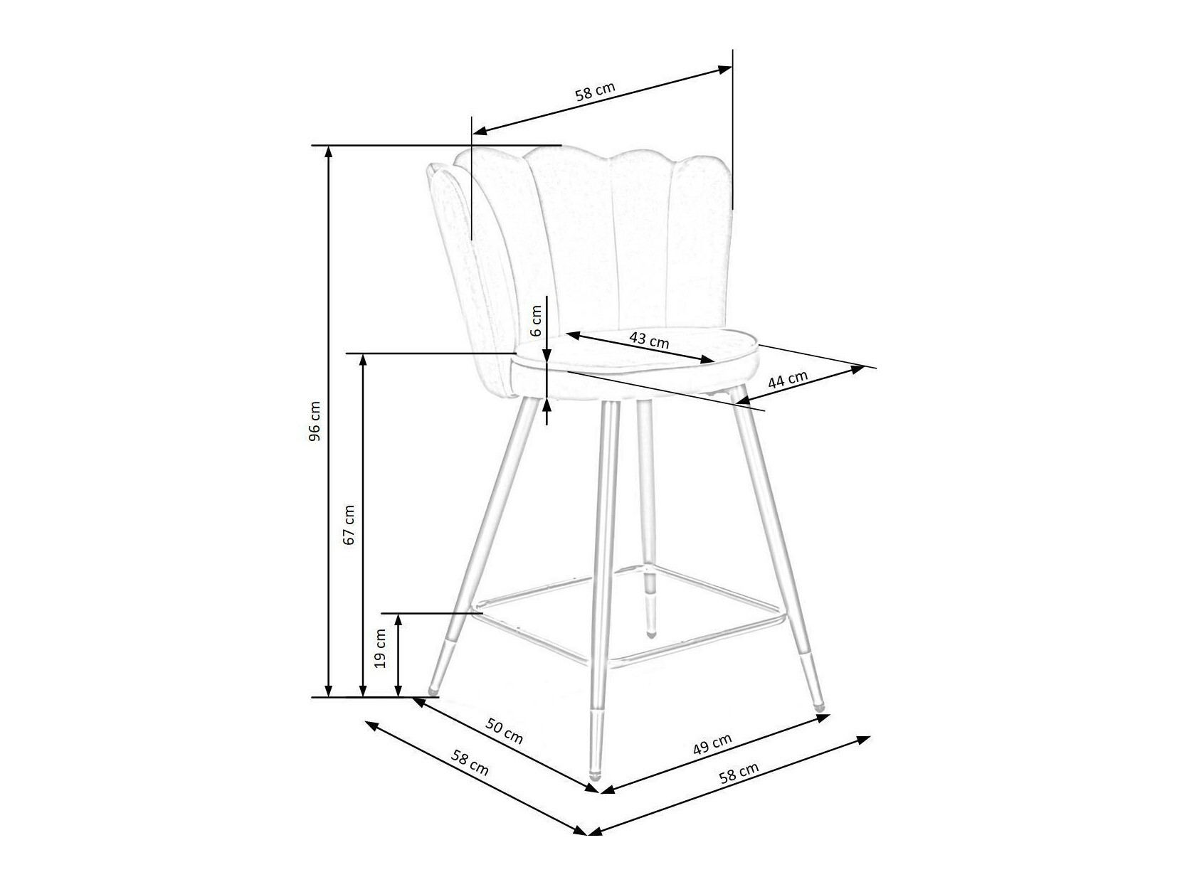 Barski stol Houston 1287 (Siva)