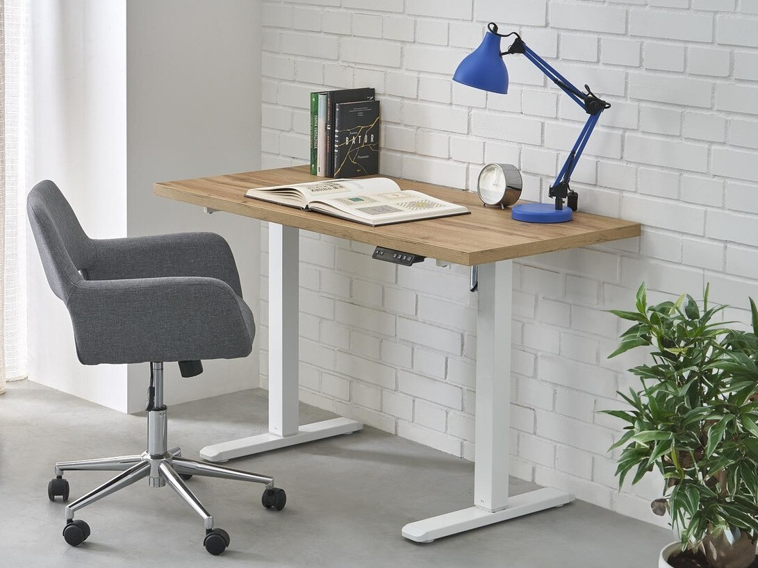 Dvižna pisalna miza Houston 1942 (Artisan hrast + Bela)
