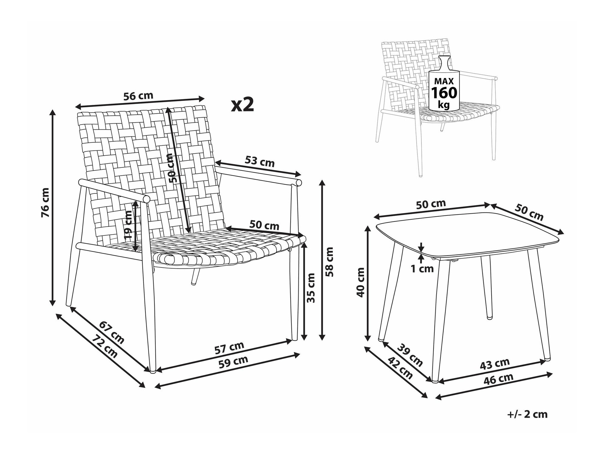 Komplet za balkon Berwyn 2589