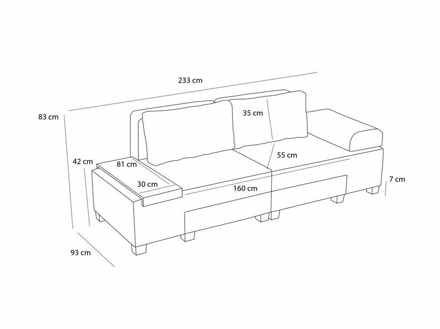 Raztegljiv kavč Altadena 602