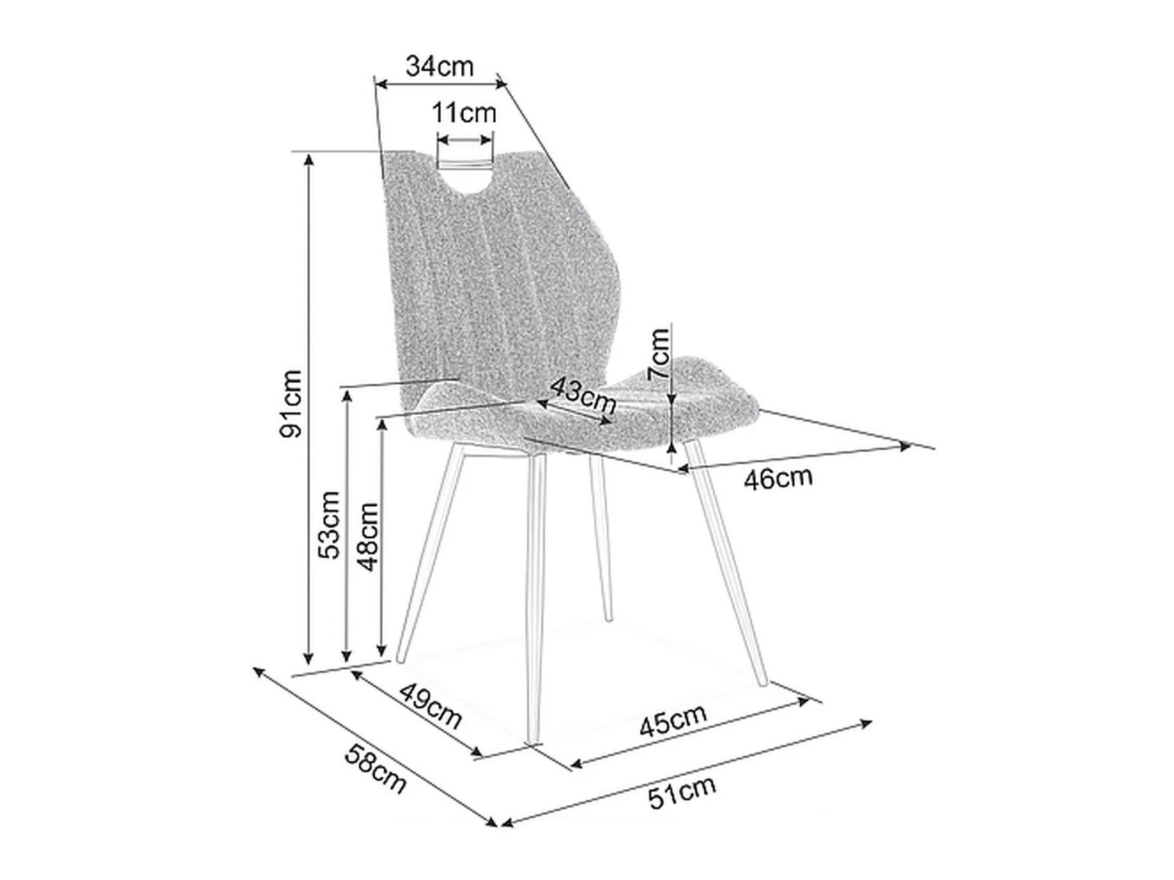 Stol Detroit 716 (Rumena)