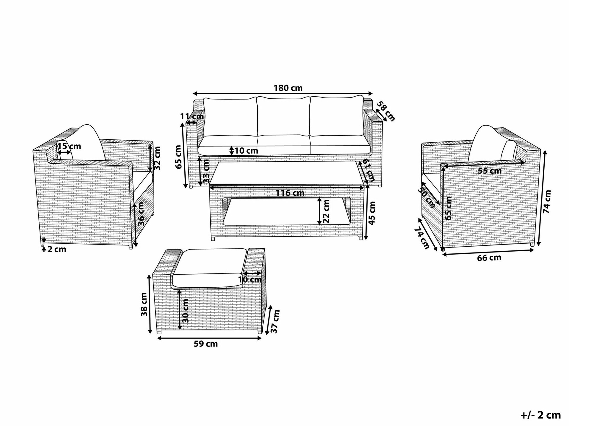 Komplet vrtnega pohištva Berwyn 2594