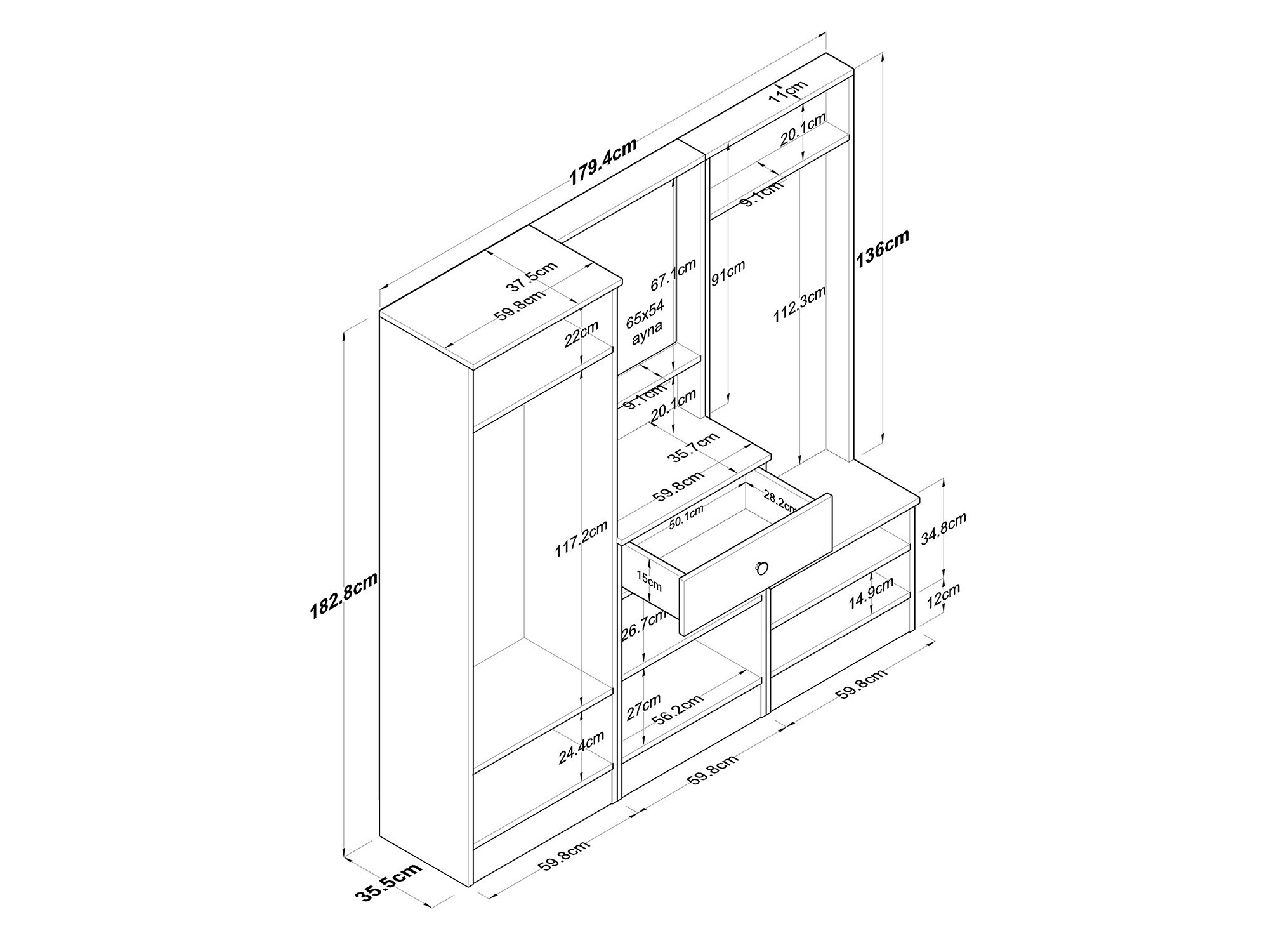 Komplet za predsobo Kailua 2476