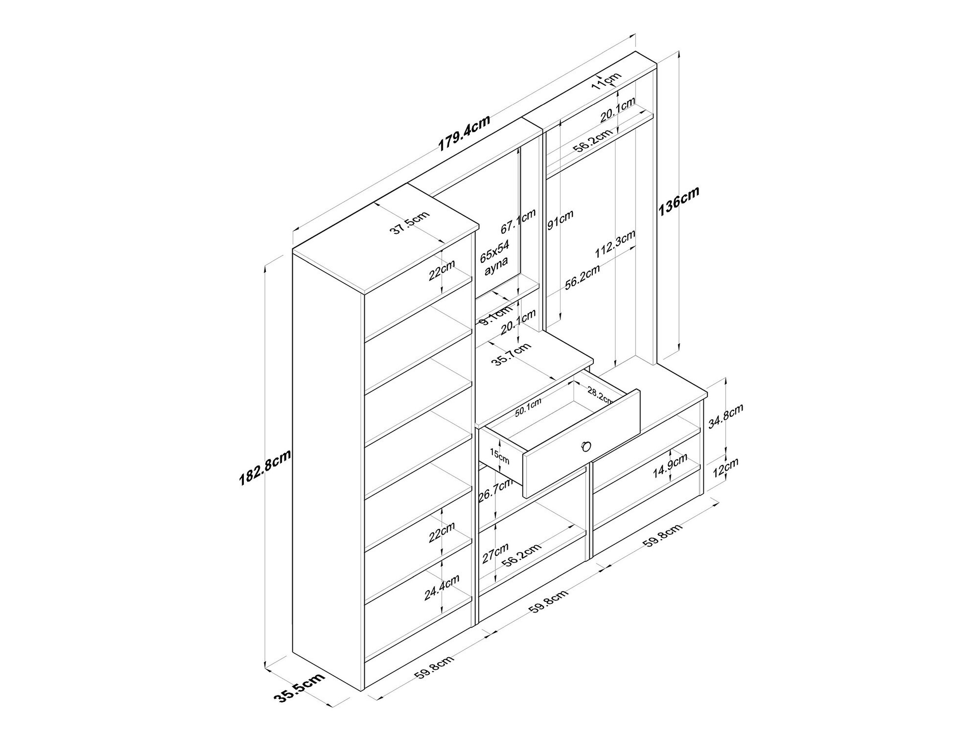 Komplet za predsobo Kailua 2477