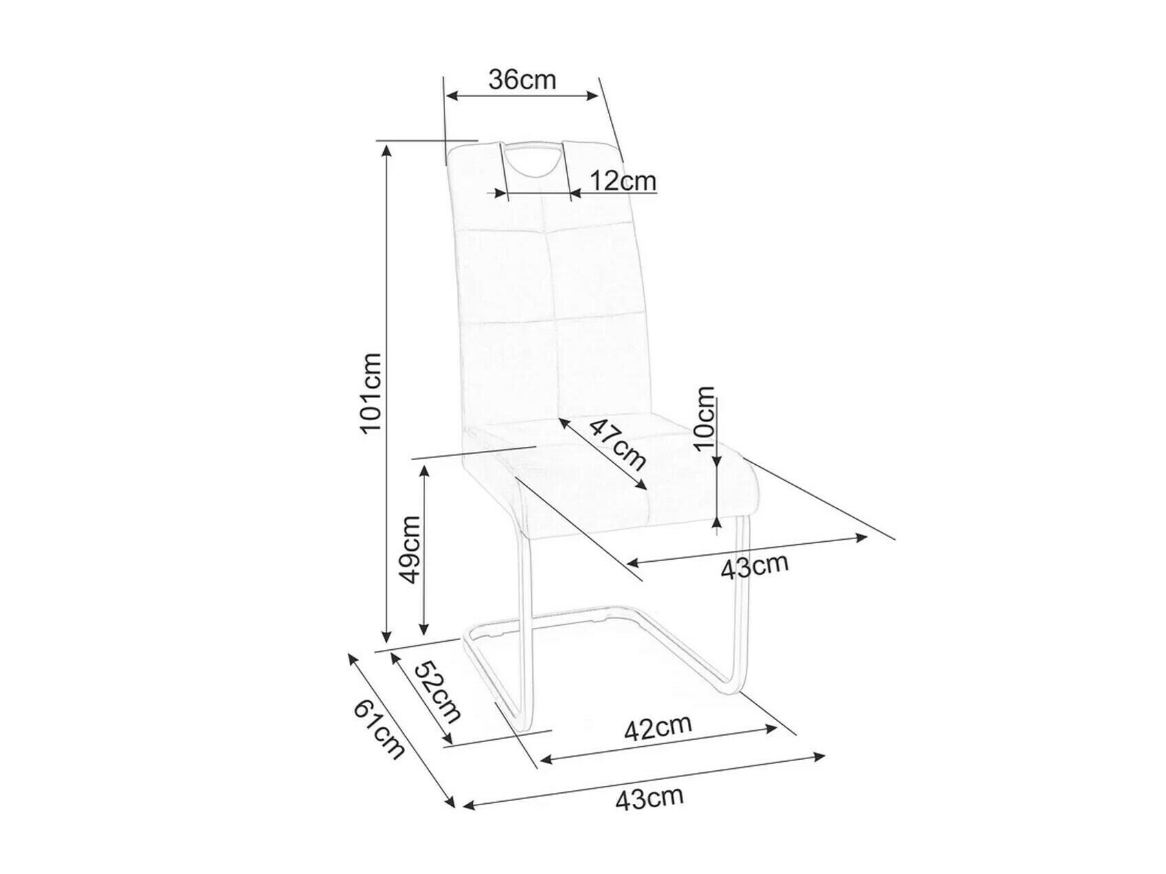 Stol Detroit 724 (Temno siva)