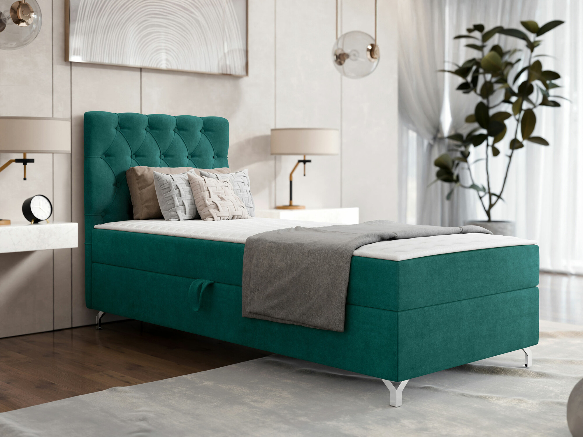 Boxspring postelja Memphis 142 (Manila 37)