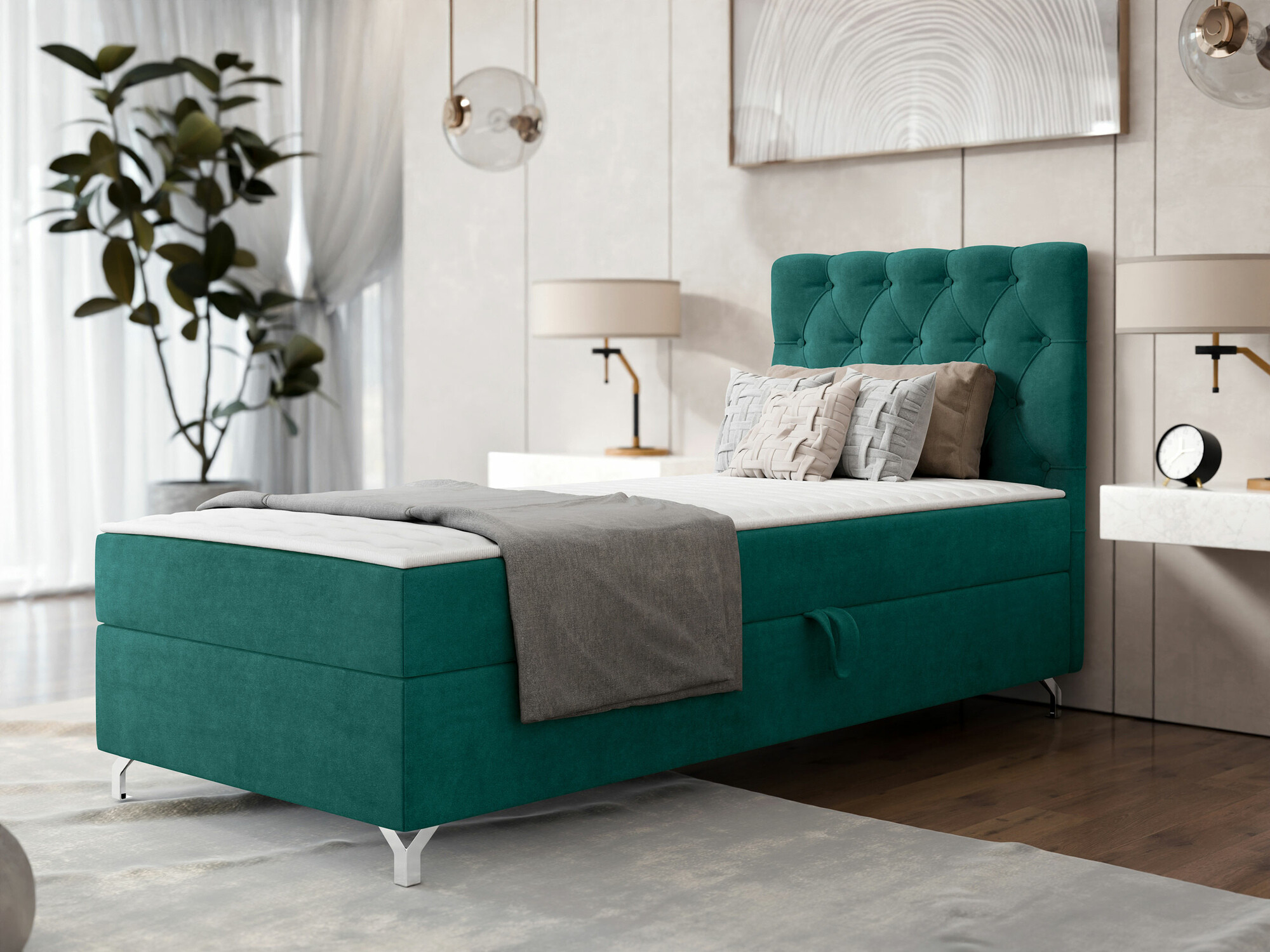 Boxspring postelja Memphis 142 (Manila 37)