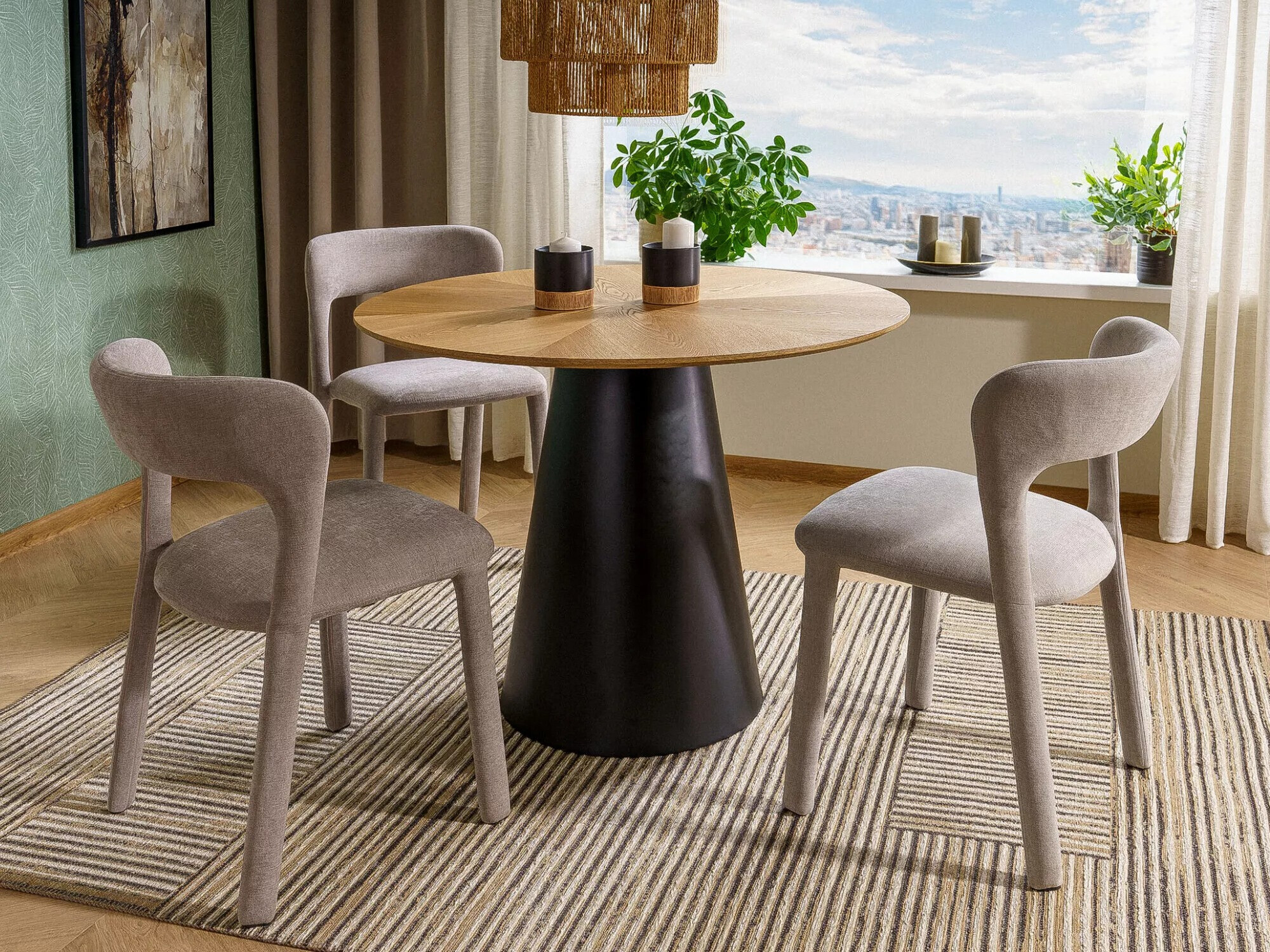 Miza Detroit 733 (Hrast + Črna)