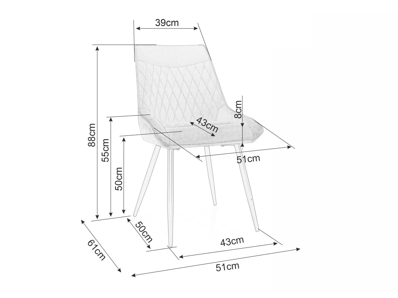Stol Detroit 732 (Svetlo rjava)