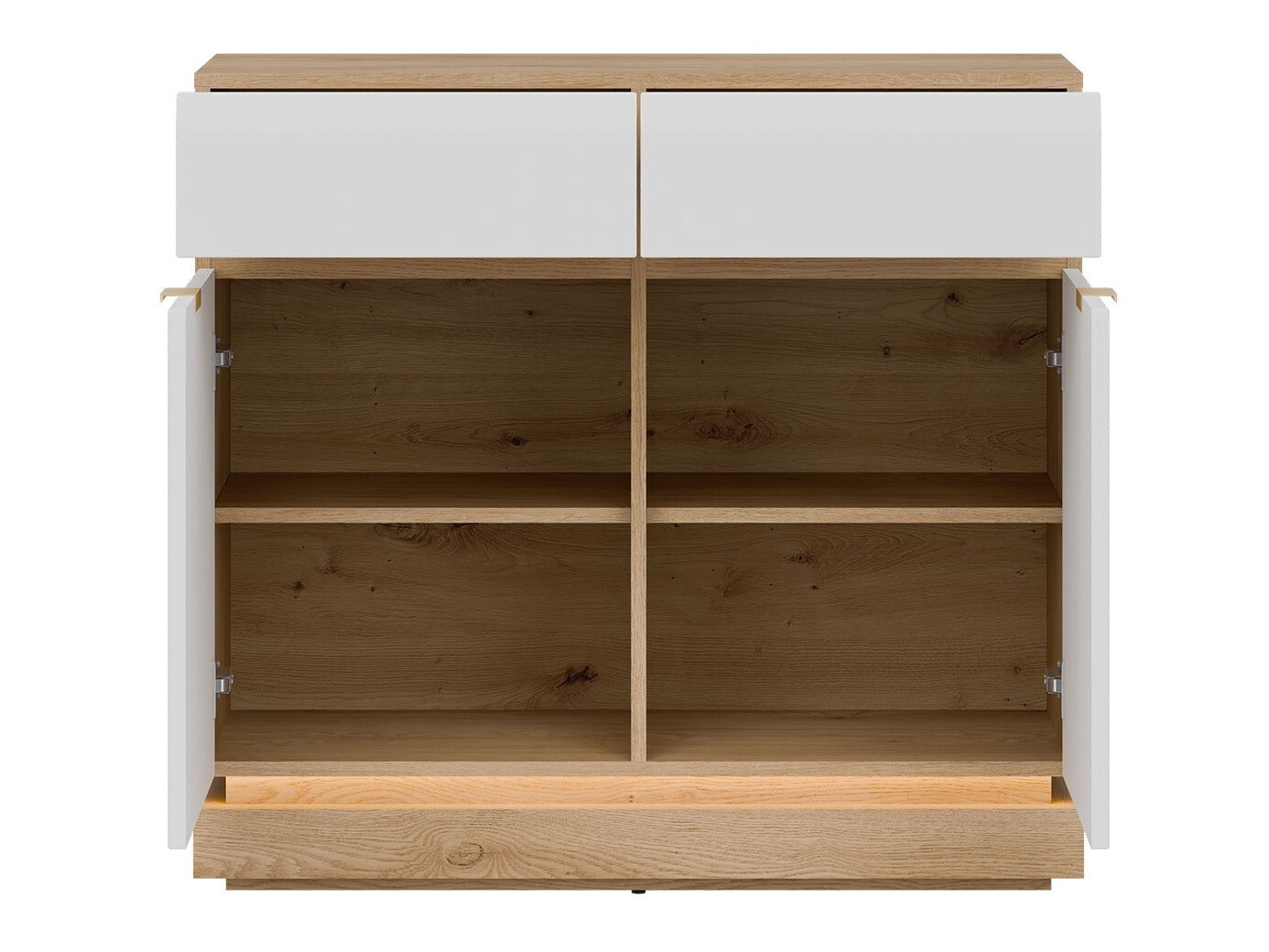 Komoda Teselbu 102 (Bela + Hrast)