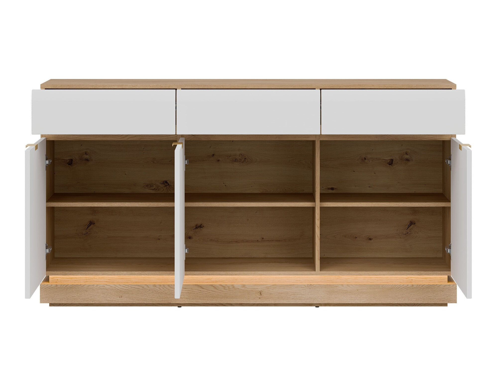 Komoda Teselbu 104 (Bela + Hrast)
