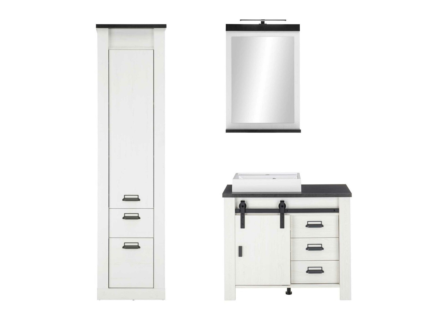 Kopalniški komplet Cirtale 136 (Beljen bor + Antracit)