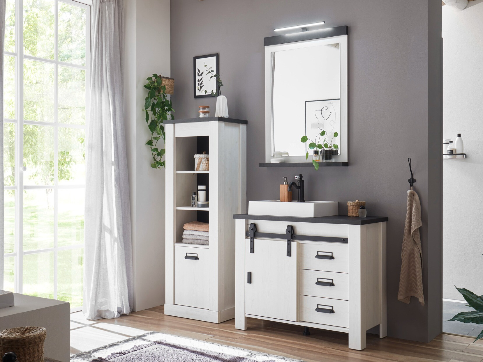 Kopalniško ogledalo Cirtale 135 (Beljen bor + Antracit)