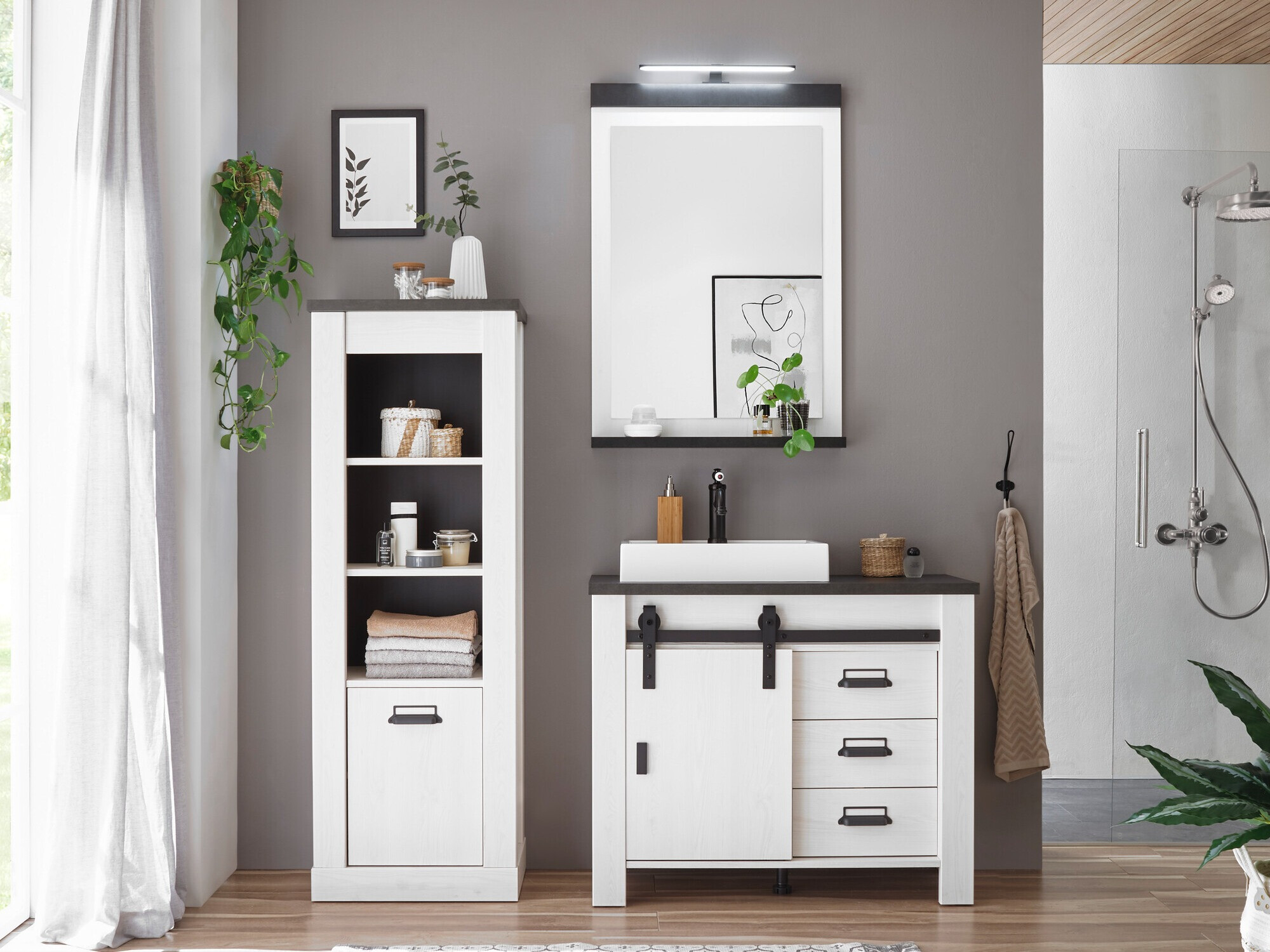 Kopalniški komplet Cirtale 138 (Beljen bor + Antracit)