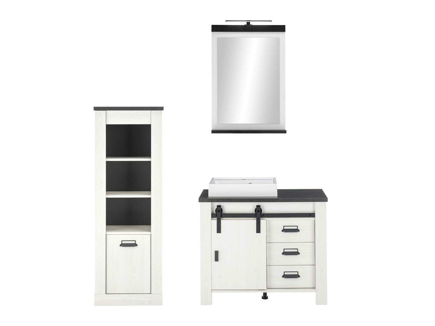 Kopalniški komplet Cirtale 138 (Beljen bor + Antracit)