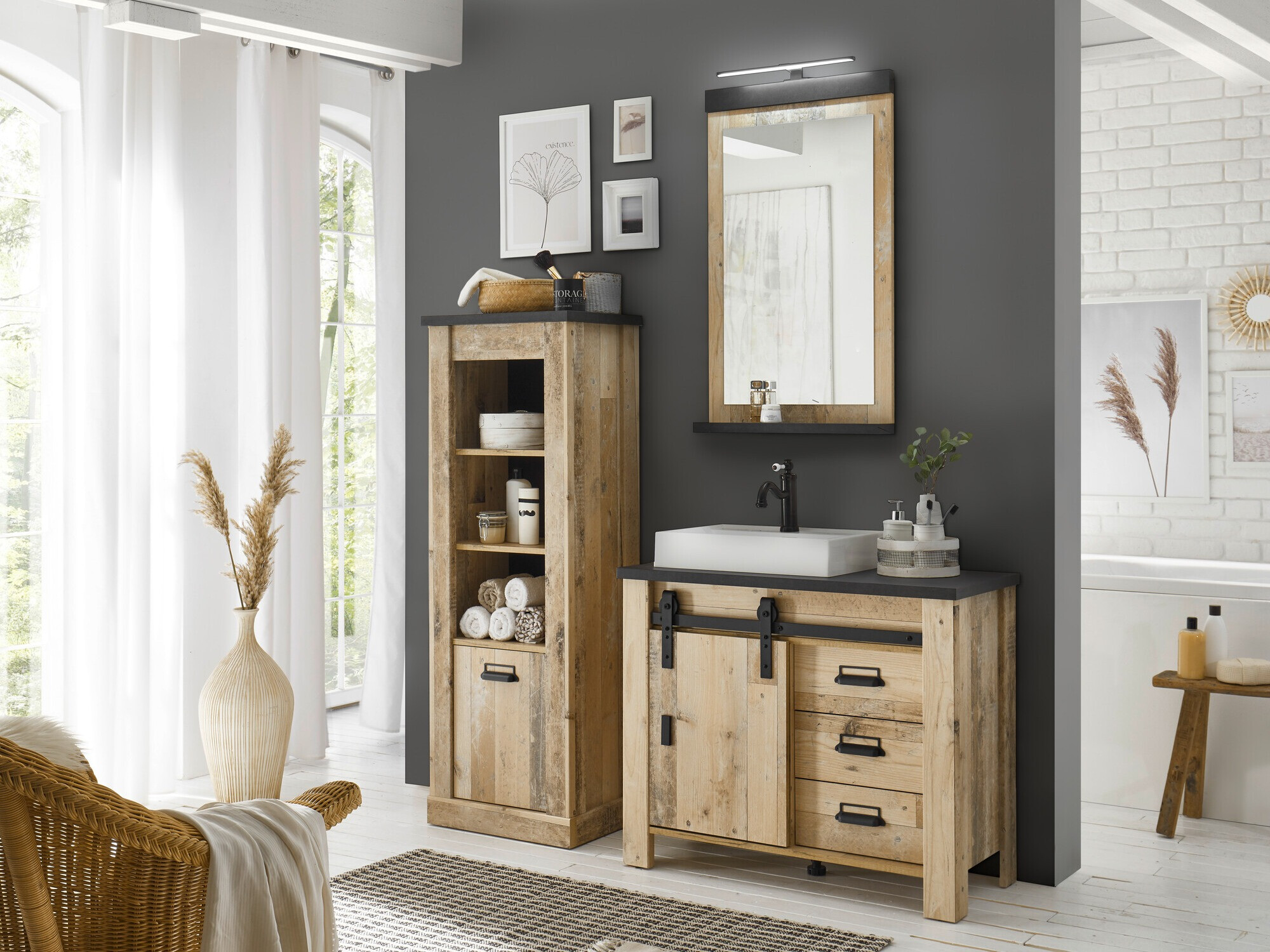 Kopalniški komplet Cirtale 138 (Rustikalen les + Antracit)