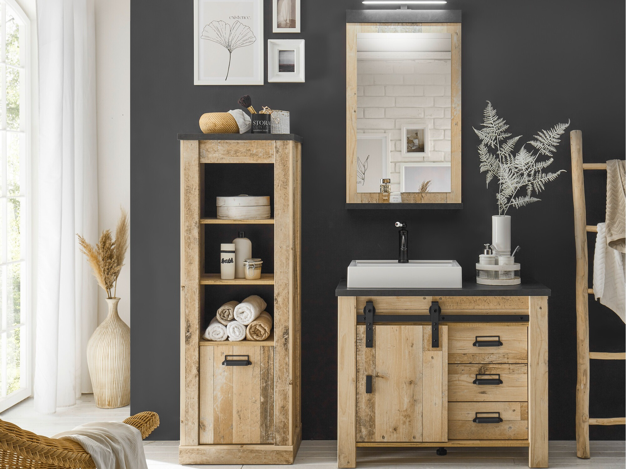 Kopalniški komplet Cirtale 138 (Rustikalen les + Antracit)