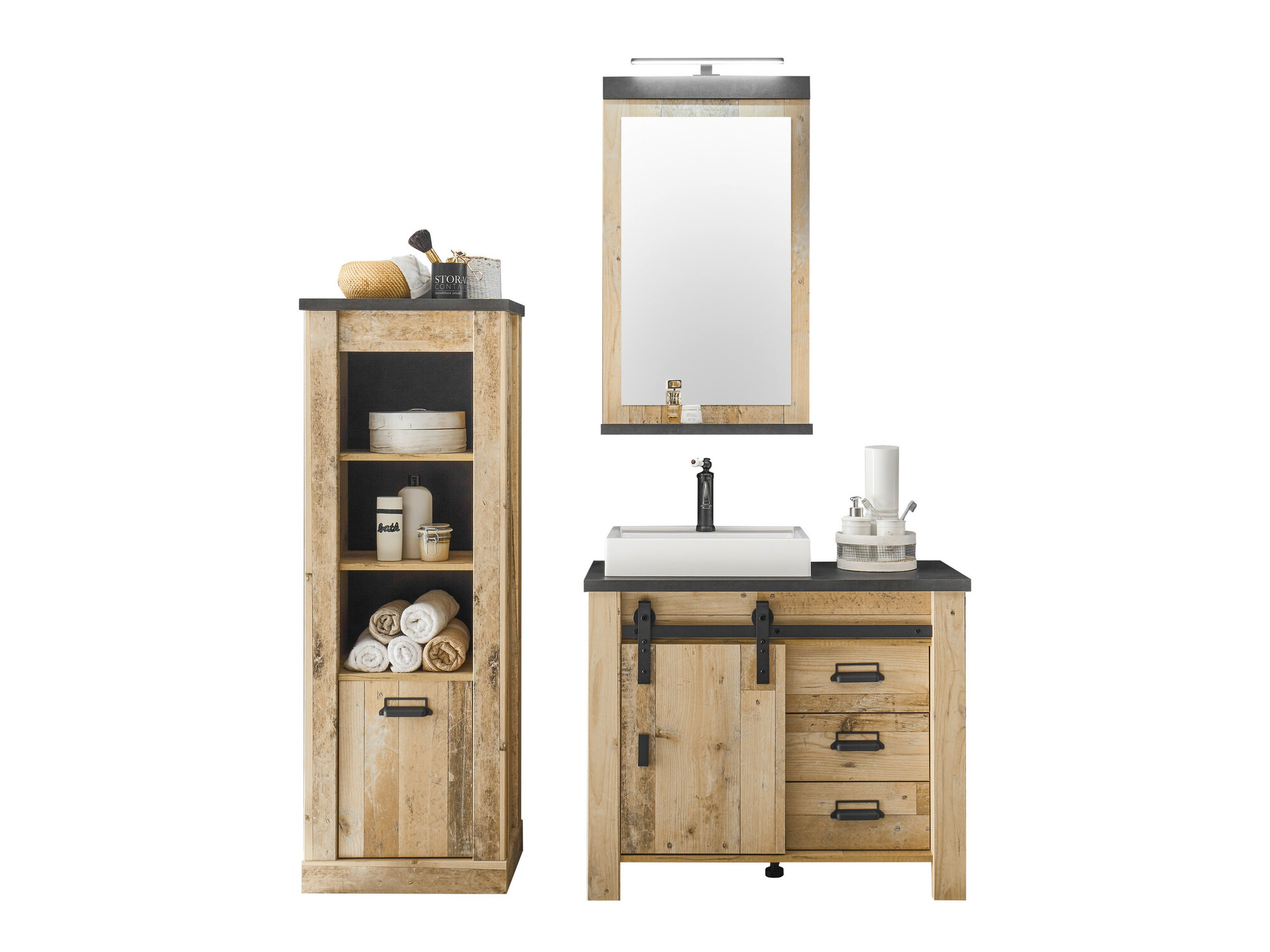 Kopalniški komplet Cirtale 138 (Rustikalen les + Antracit)