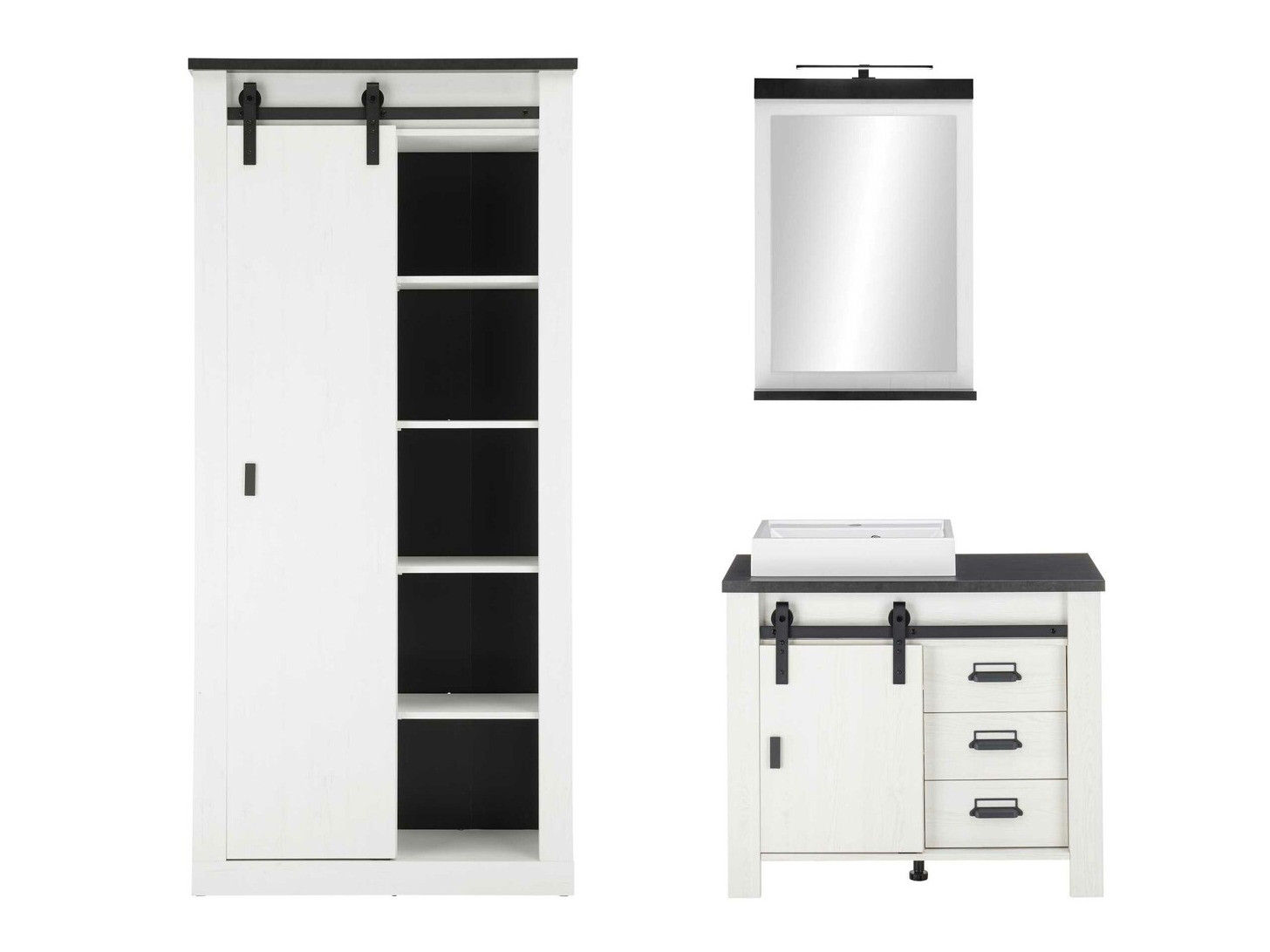 Kopalniški komplet Cirtale 139 (Beljen bor + Antracit)