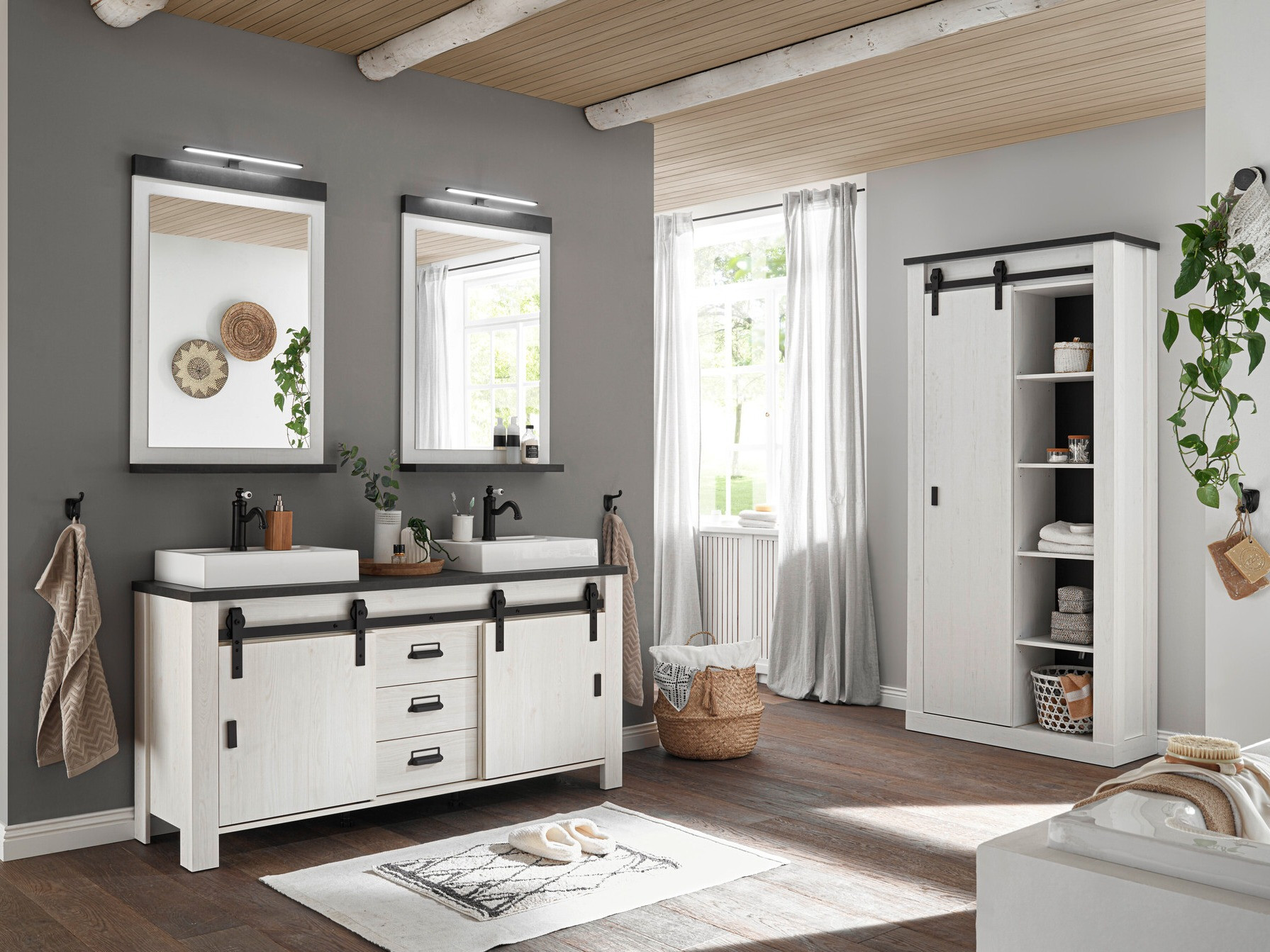 Kopalniški komplet Cirtale 140 (Beljen bor + Antracit)