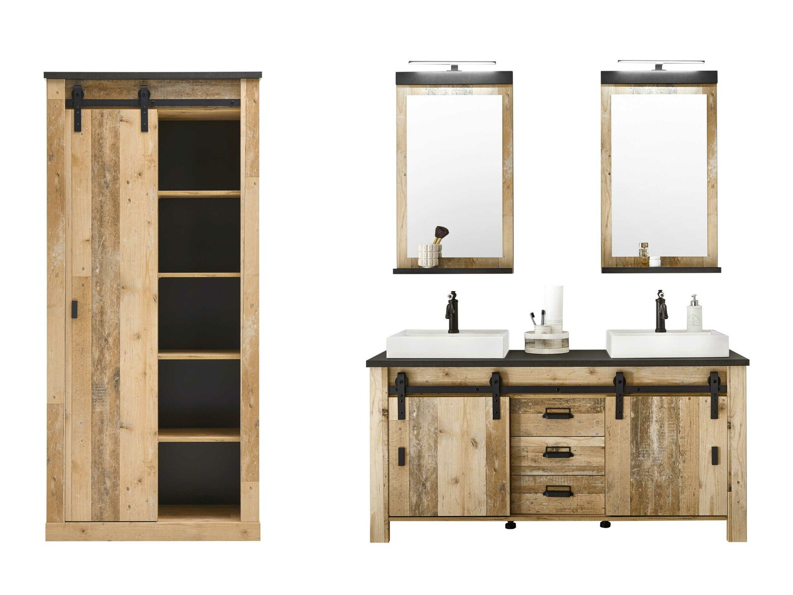 Kopalniški komplet Cirtale 140 (Rustikalen les + Antracit)