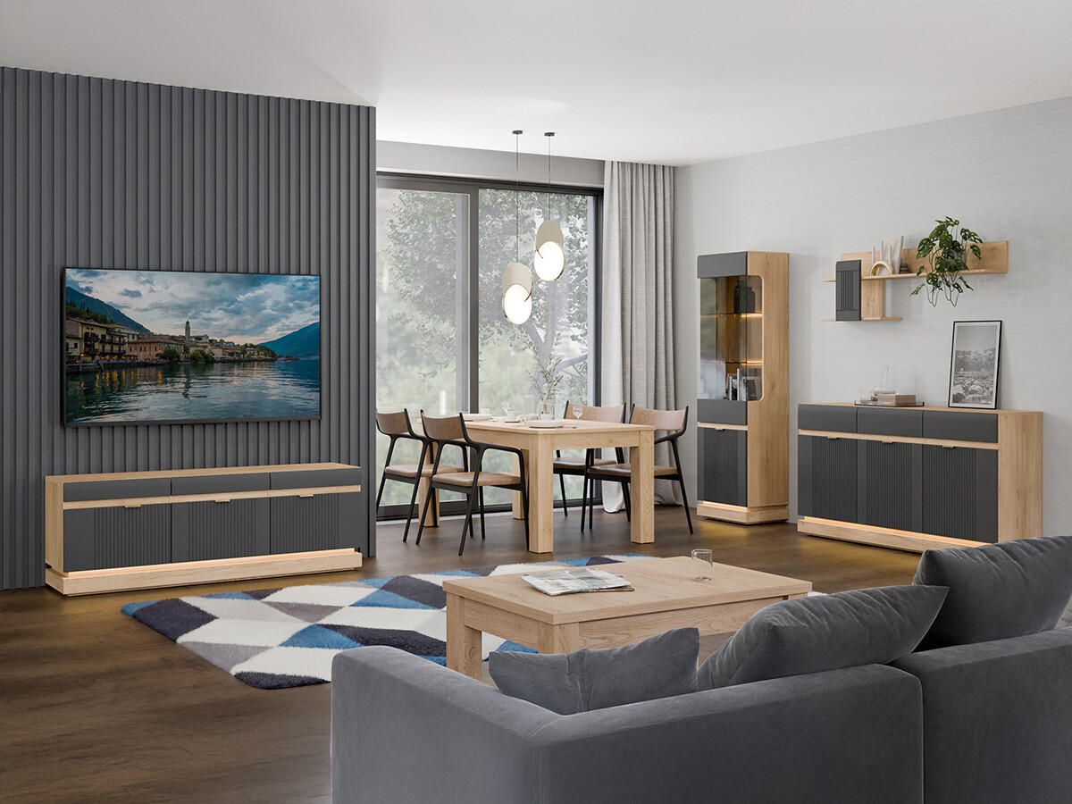 Regal Teselbu 109 (Antracit + Hrast)