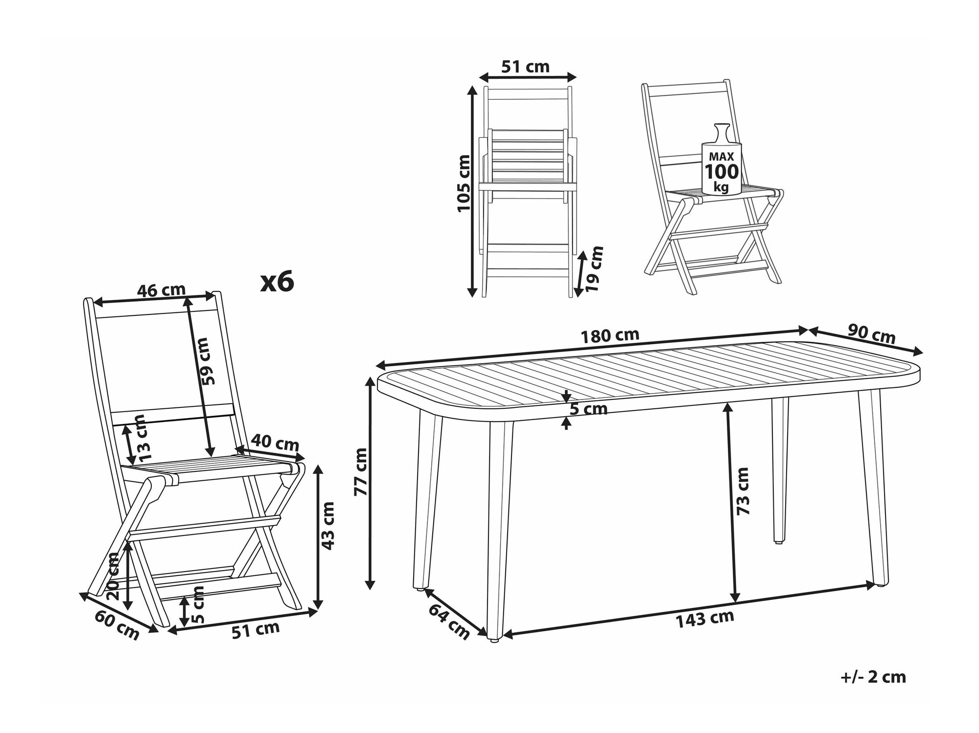 Komplet mize in stolov Berwyn 2624