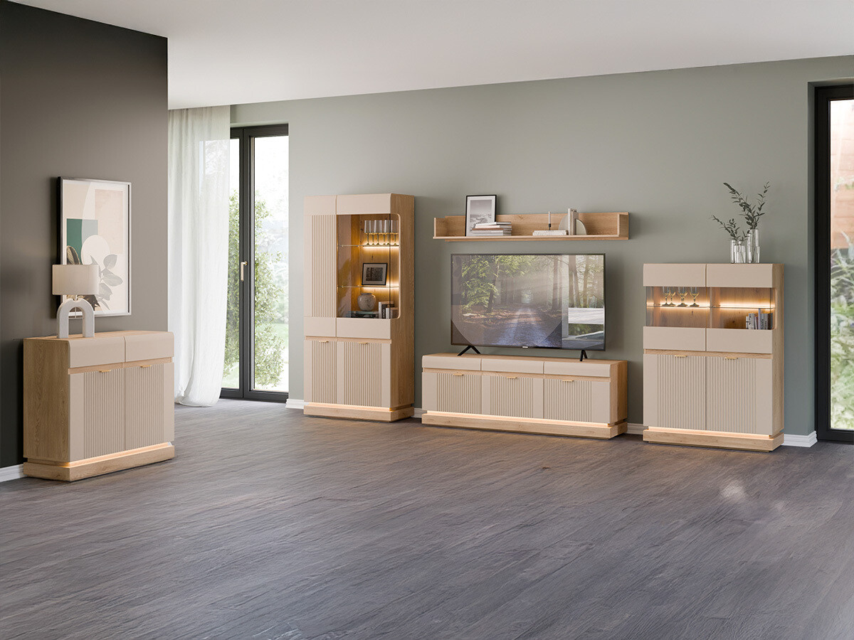 Komplet za dnevno sobo Teselbu 116 (Kašmir + Hrast)