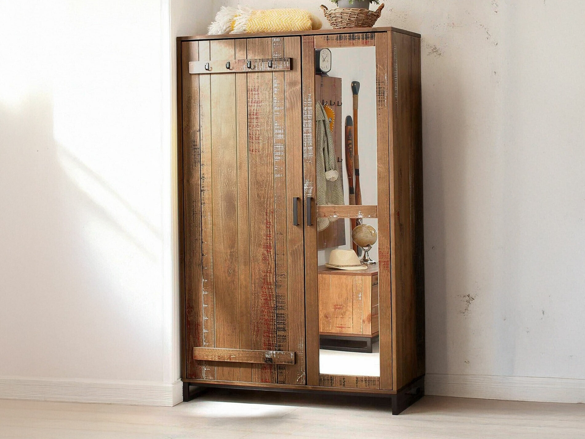 Garderobna omara Denton 219 (Rjava + Črna)