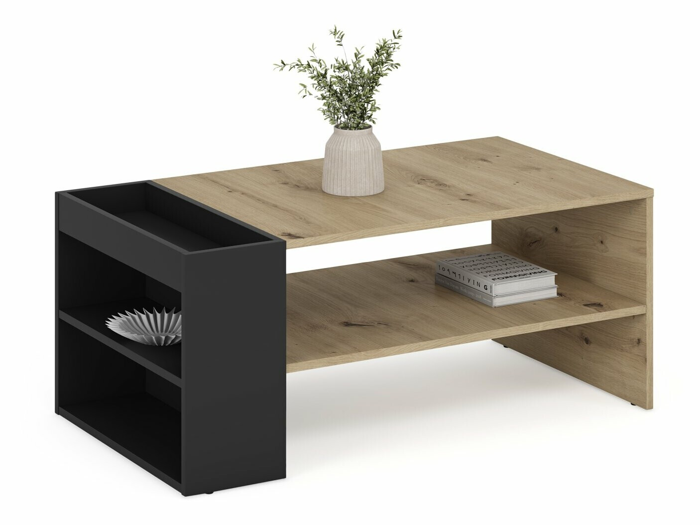 Klubska mizica Houston 1946 (Črna + Artisan hrast)