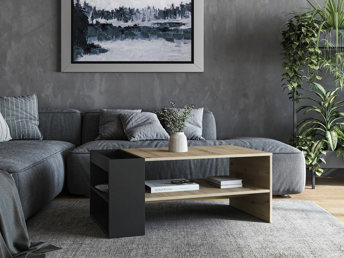 Klubska mizica Houston 1946 (Črna + Artisan hrast)