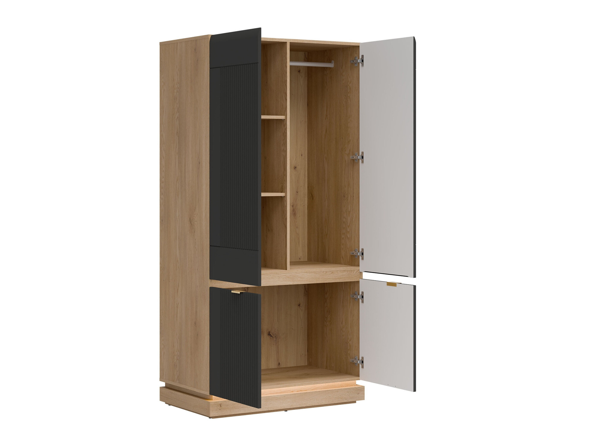 Komplet pohištva za spalnico Teselbu 117 (Antracit + Hrast)