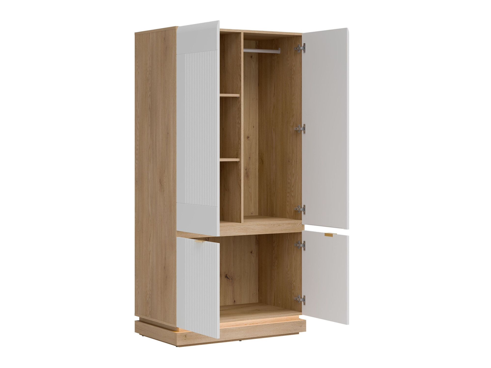 Komplet spalnic Teselbu 117 (Bela + Hrast)