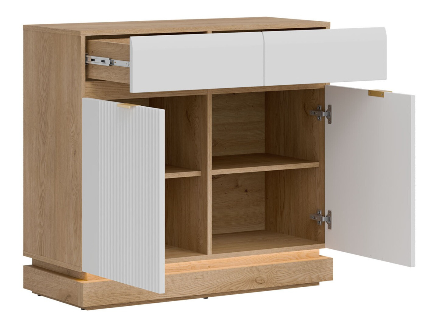 Komplet spalnic Teselbu 117 (Bela + Hrast)