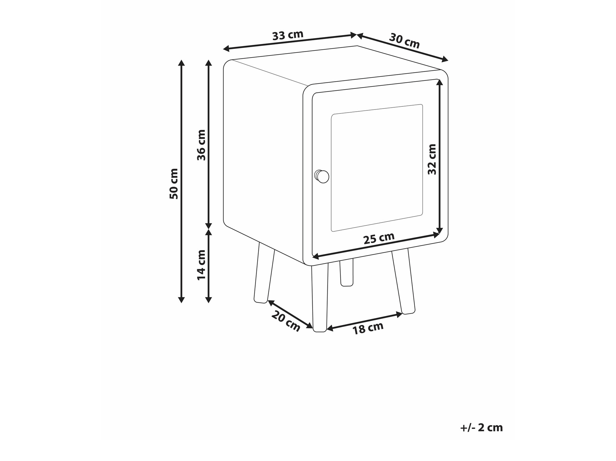 Nočna omarica Berwyn 2632 (Črna)