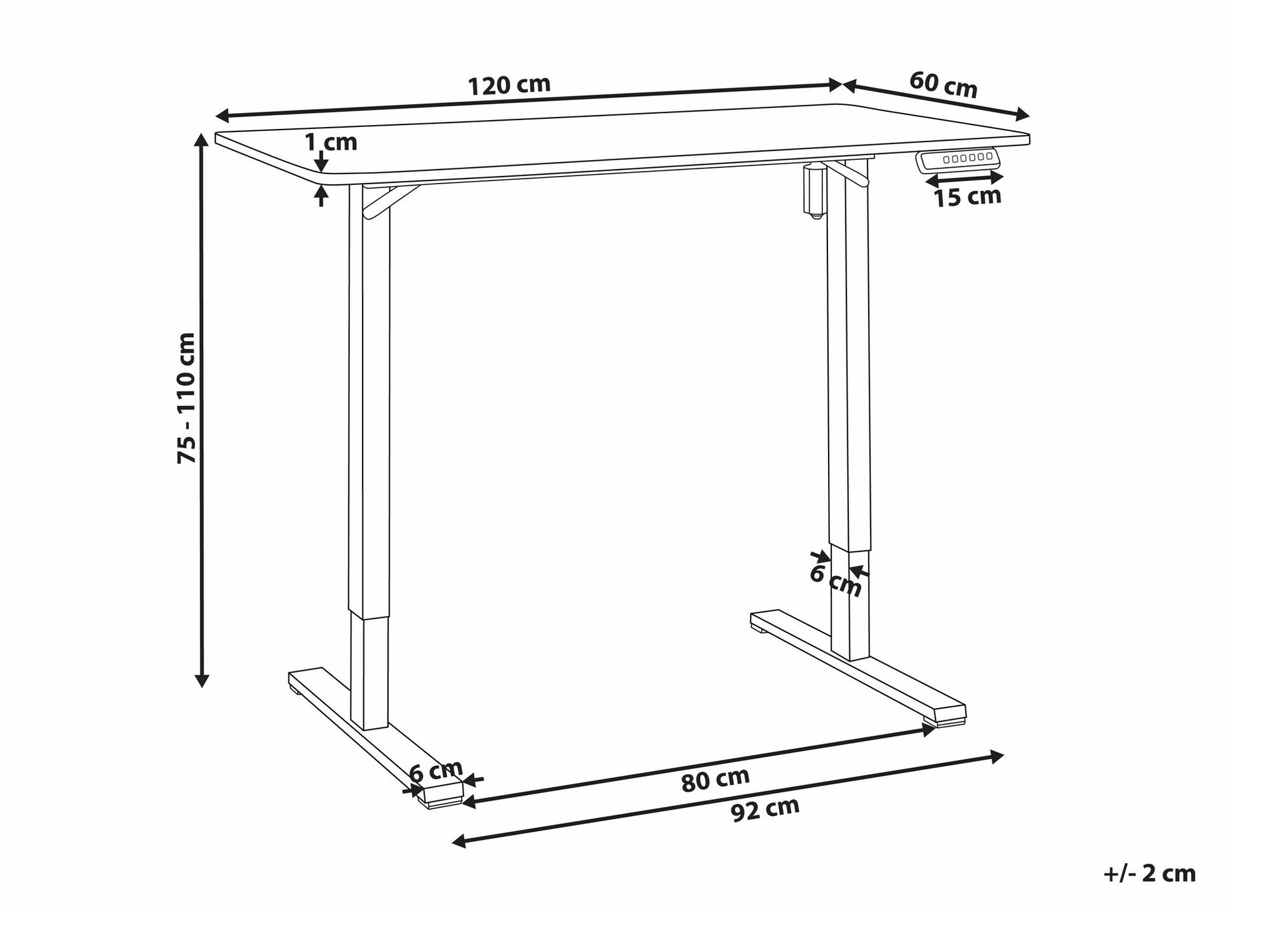 Dvižna pisalna miza Berwyn 2639 (Bela)