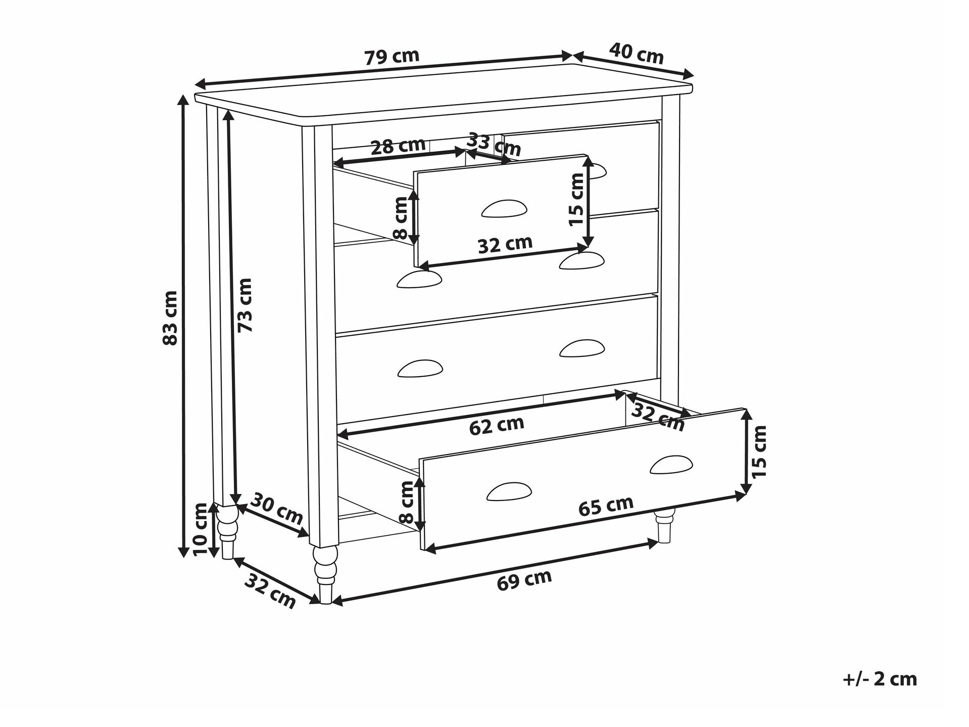 Komoda Berwyn 2641 (Bela)