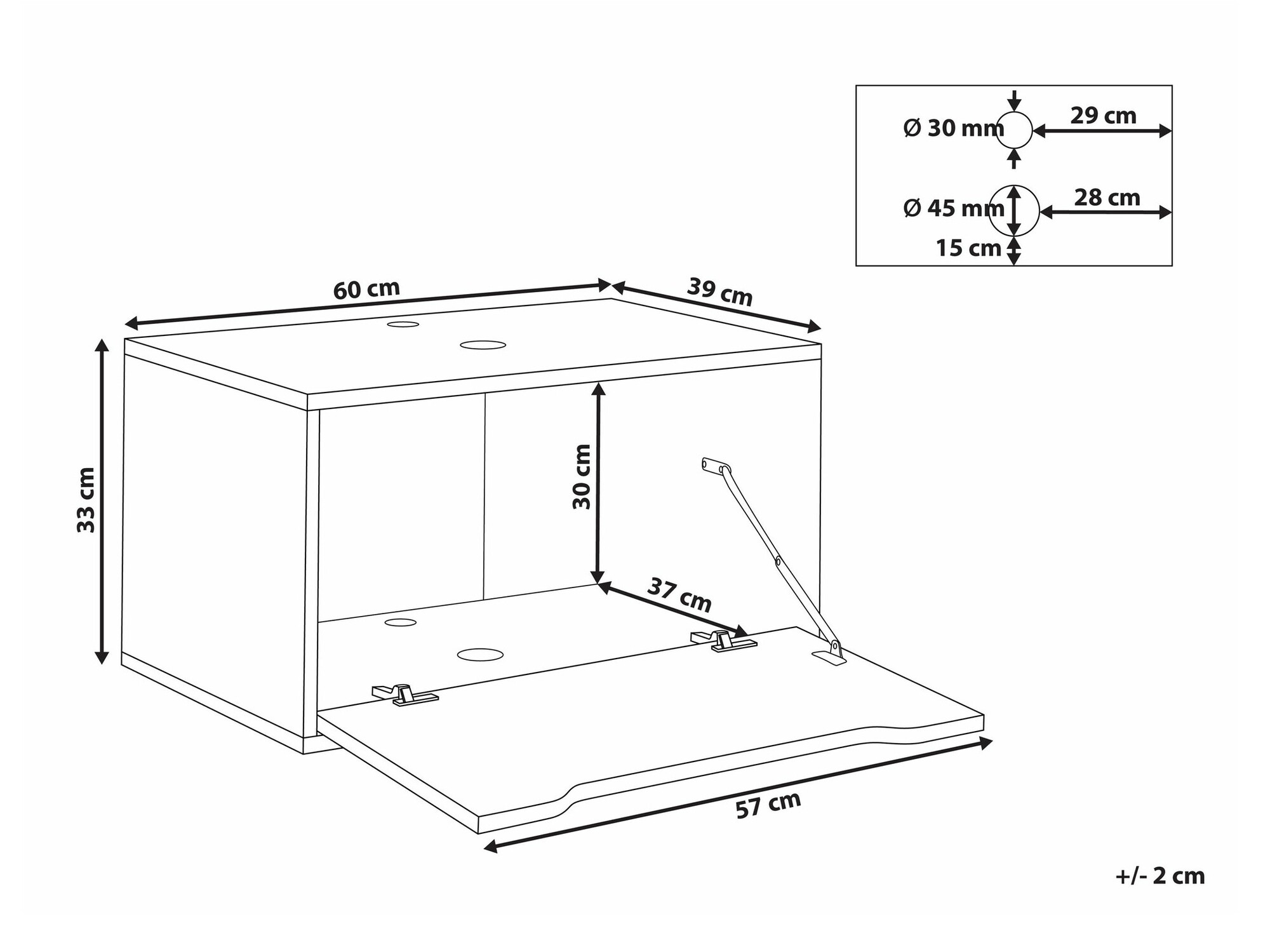 Viseča kopalniška omarica za umivalnik Berwyn 2644 (Črna)
